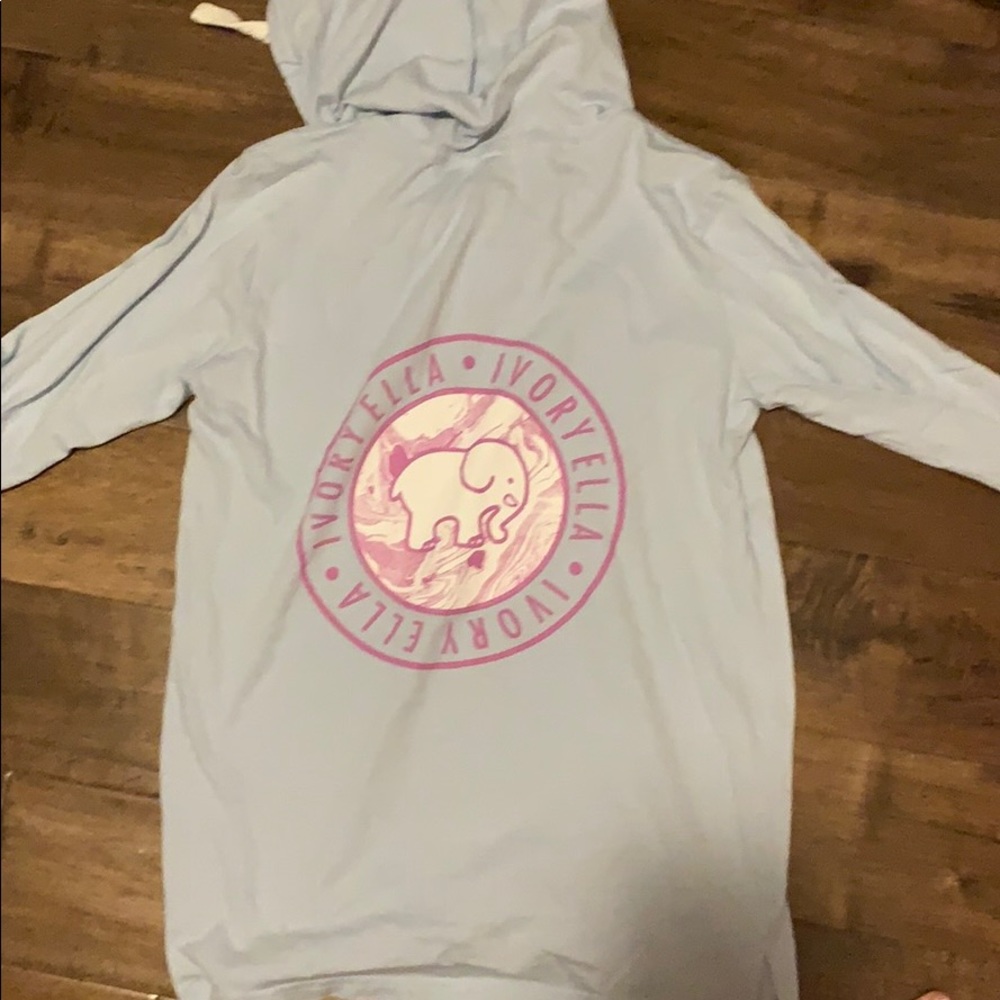 ivory ella blue long sleeve with hood